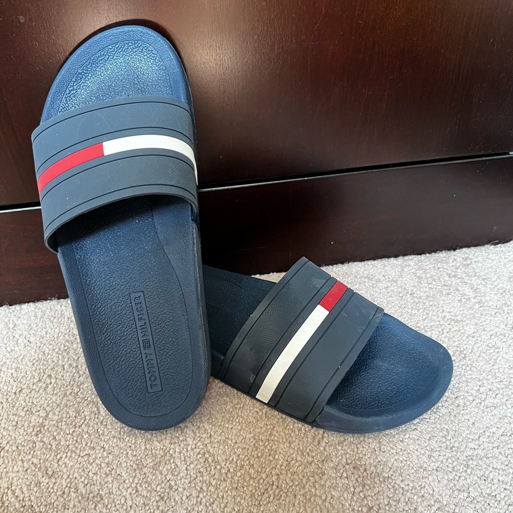 Tommy Hilfiger slides. Worn indoors once.